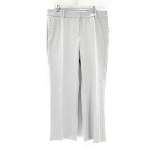 Talbots Newport Gray Striped  Ankle Mid Waist Trouser Leg Pant Size 16 38"x32.5"